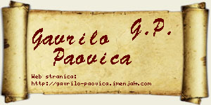 Gavrilo Paovica vizit kartica